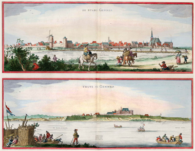 Gennep, Stadt en T'huys 1649 Blaeu